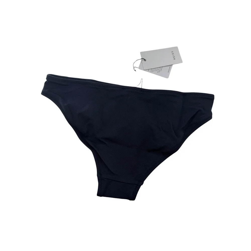 REISS Bikini Bottom Size 10 NEW Navy Blue w/ Button Swim Bottoms Swimsuit Bailey